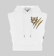 Load image into Gallery viewer, Plein Sport DFPS3253-01 Cropped Cotton Hoodie White