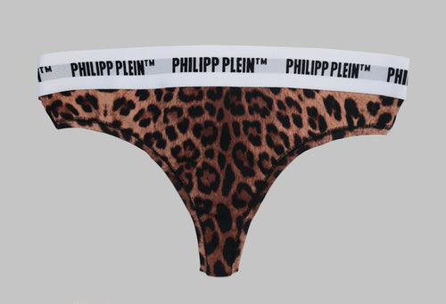 Philipp Plein DUPP2112 Women's Tanga Underwear set of 2 Leopard