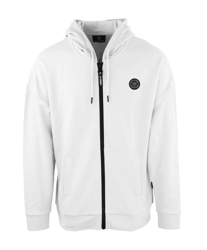 Plein Sport FIPSZ520101 Men's White Sweatshirt Zipped Hoodie
