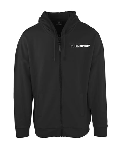 Plein Sport FIPSZ520699 Men's Black Zipped Hoodie Sweatshirt