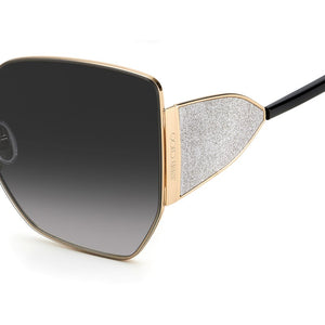 Jimmy Choo RIVER/S 2M2 9O 61 Women's Black Gold Sunglasses