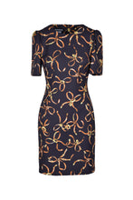 Load image into Gallery viewer, Boutique Moschino RA0401-1555 Black Dress with Gold Bows