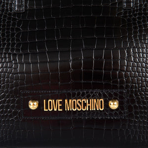 Love Moschino JC4425PP0FKS0000 Large Black Tote Bag Croc Effect