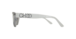 JIMMY CHOO "SPARKS" Women's Sunglasses White with Glitter Small Triangle