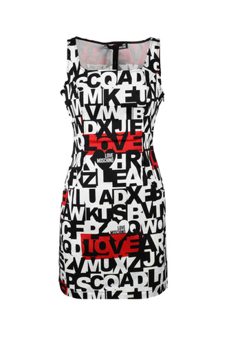 Love Moschino Mini Cotton Letter Dress