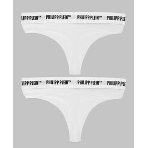 Philipp Plein Women's Underwear White Tanga Bi-pack