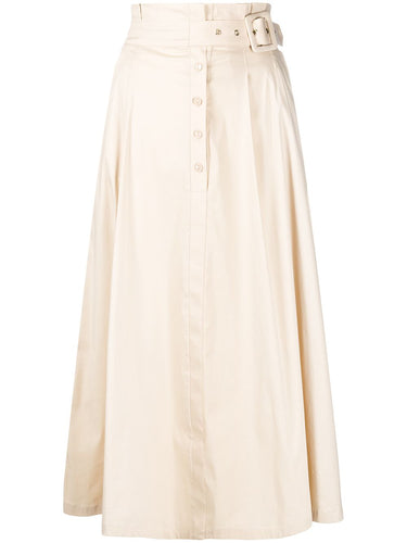 PATRIZIA PEPE Long Belted Skirt Beige