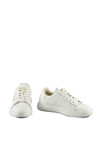 VERSACE JEANS COUTURE Womens White Leather Sneakers with Logo