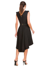 Load image into Gallery viewer, CHRISTINA GAVIOLI Womens Black Hi-Low Dress Plain V-Neck Sleeveless