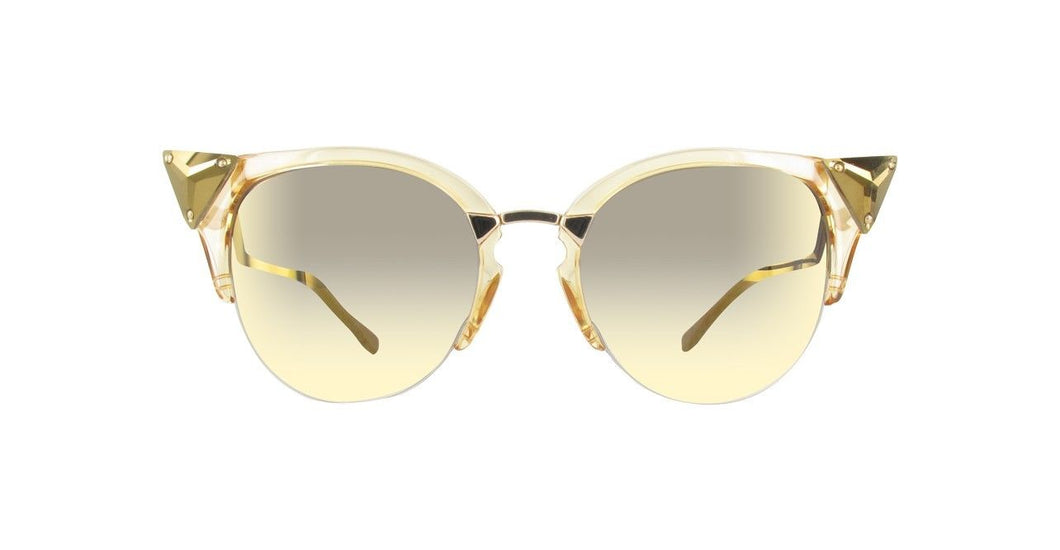 FENDI FF0041S-27L-52 Women's Sunglasses Gold Crystal Cat-Eye
