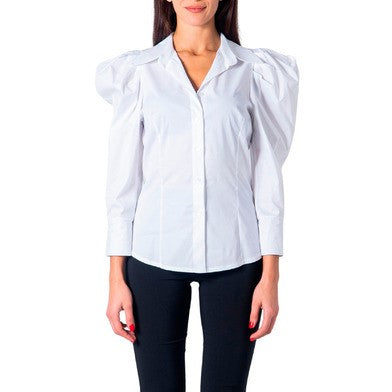 Sandro Ferrone White Cotton Shirt Big Puff Fashion Sleeves