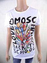 Load image into Gallery viewer, LOVE MOSCHINO Womens Tshirt White Short Sleeve Size M