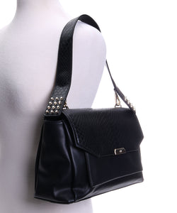 CAVALLI Class Womens Medium Shoulder Bag "ROCK SNAKE" Black