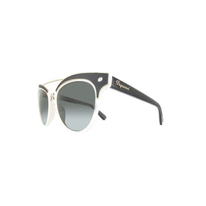 DSQUARED Womens Sunglasses White & Shiny Black Gradient Smoke DQ0215/S 25A