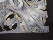 Load image into Gallery viewer, VERSACE Womens Silk Scarf Black Silver Medusa Head 90x90cm