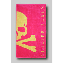 Load image into Gallery viewer, Philipp Plein Large Cotton Beach Towel Fuxia with Logo 180x100cm