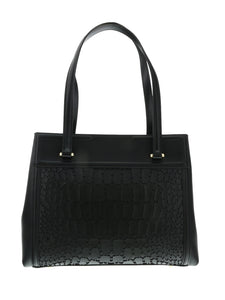 CAVALLI Class Womens Shopping Bag "CROCODILIA" Black Tote