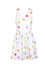 Load image into Gallery viewer, LOVE MOSCHINO Womens Dress White Short Lollipops Cotton Size 42
