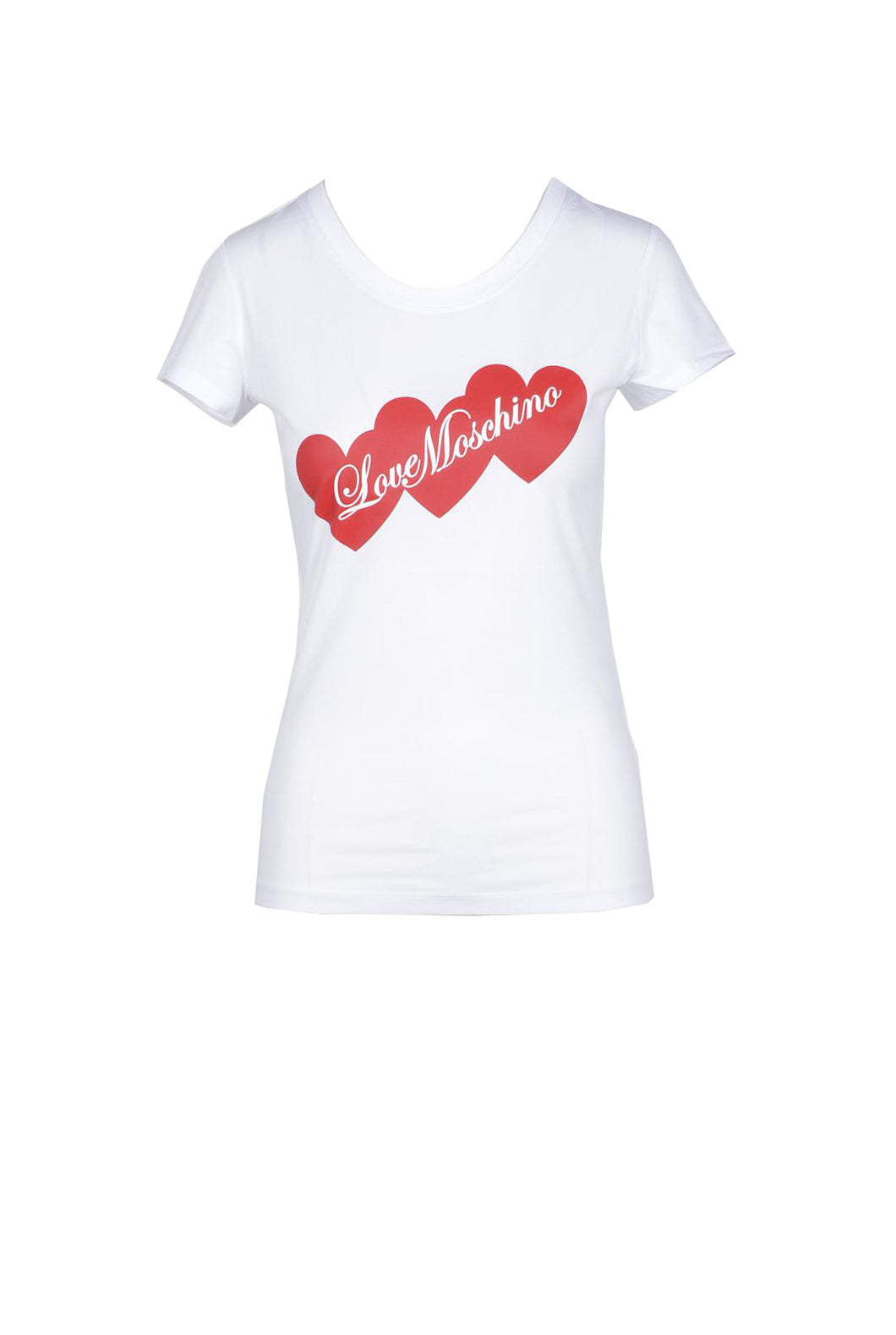 LOVE MOSCHINO White Cotton T-shirt Hearts