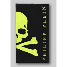 Load image into Gallery viewer, Philipp Plein Large Cotton Beach Towel Black with Logo 180x100cm