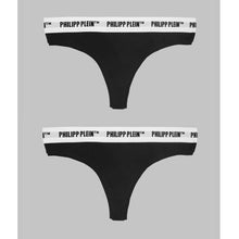 Load image into Gallery viewer, Philipp Plein Women&#39;s Underwear Black Tanga Bi-pack