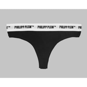 Philipp Plein Women's Underwear Black Tanga Bi-pack