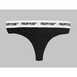 Philipp Plein Women's Underwear Black Tanga Bi-pack