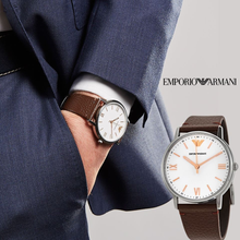 Load image into Gallery viewer, EMPORIO ARMANI AR11173 Mens Watch Silver Leather Analog Quartz