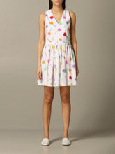 Load image into Gallery viewer, LOVE MOSCHINO Womens Dress White Short Lollipops Cotton Size 42