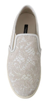 Load image into Gallery viewer, DOLCE &amp; GABANNA Womens White Leather Lace Slip On Loafers