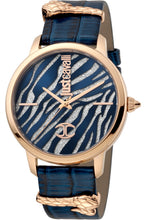 Load image into Gallery viewer, JUST CAVALLI JC1L127l0035 &quot;XL&quot; Womens Watch Blue Leather Rose Gold Quartz