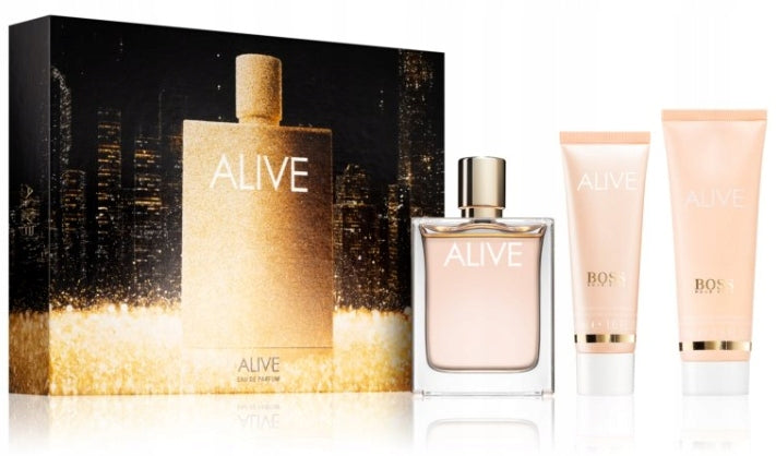 Hugo Boss Alive Eau De Parfum 80ml, Body Lotion 75ml & Shower Gel 50ml