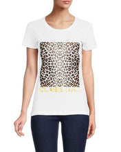 Load image into Gallery viewer, Cavalli Class Womens Cotton White Tshirt with Leopard print and Logo