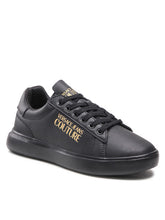 Load image into Gallery viewer, VERSACE JEANS COUTURE Womens Black Leather Sneakers with Logo