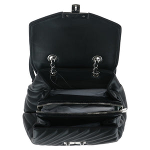 MICHAEL KORS "Rose" 35F1SX0B6U-BLACK Black Eco Leather Medium Chain Backpack