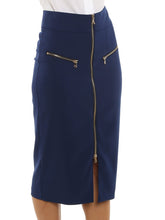 Load image into Gallery viewer, PATRIZIA PEPE Sera &quot;Dark Night&quot; Skirt Pencil Midi Skirt with Zippers