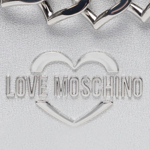 LOVE MOSCHINO JC4202PP1FLK0902 Silver Crossbody Bag with Logo & Chain