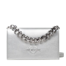 Load image into Gallery viewer, LOVE MOSCHINO JC4202PP1FLK0902 Silver Crossbody Bag with Logo &amp; Chain