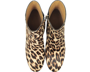 TORY BURCH "GIGI" Bootie Leopard Print Haircalf Size 39